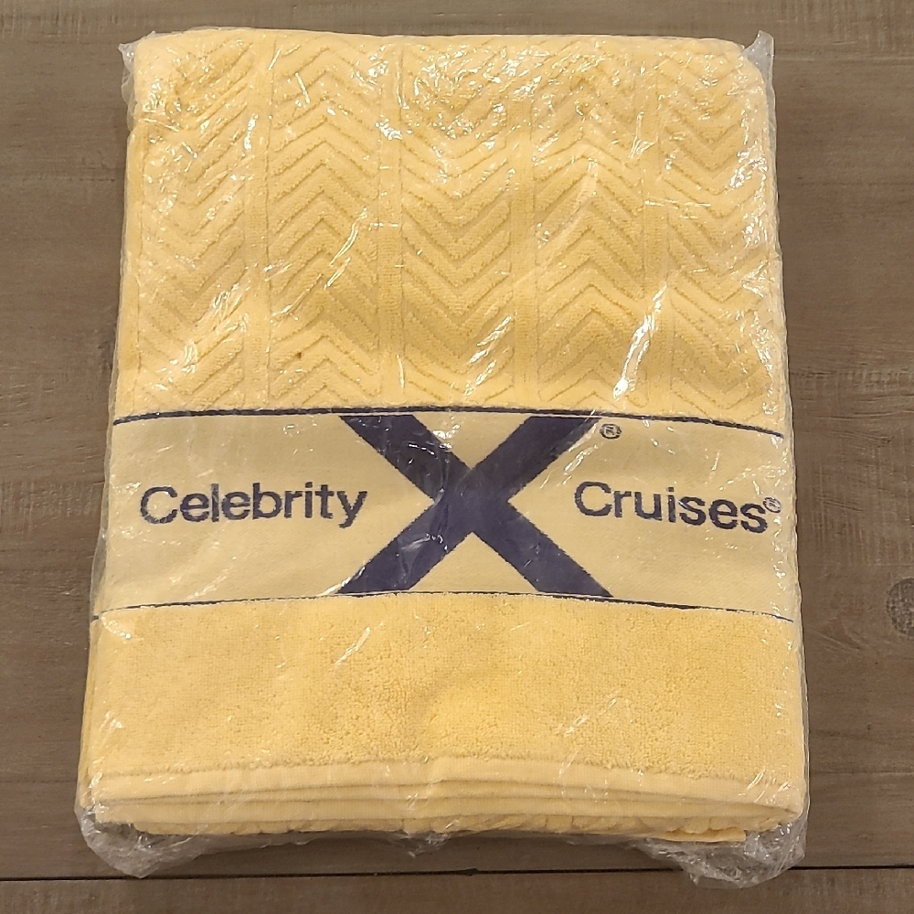 Vintage Celebrity Cruises Pale Yellow Beach Towel